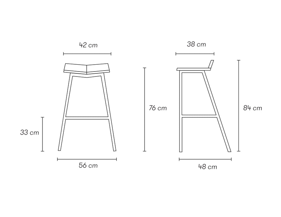 V Stool- Low back